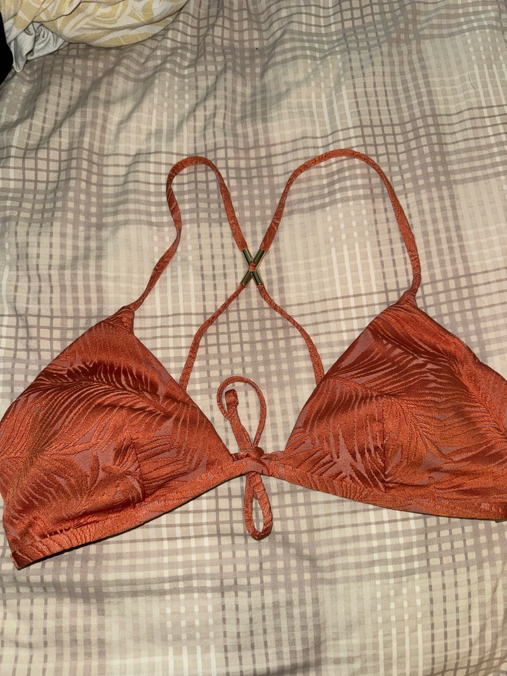 Victoria's Secret Triangle bikini top in Rust